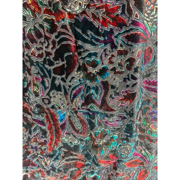 Chico’s Velvet Burnout Floral V-Neck Blouse Sheer Boho Fall Top Size 2 Large - Picture 8 of 11